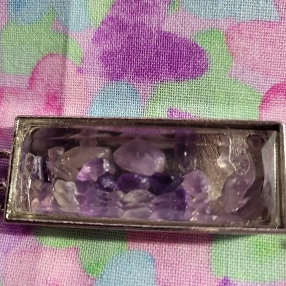 Amethyst Bar Pendant Necklace